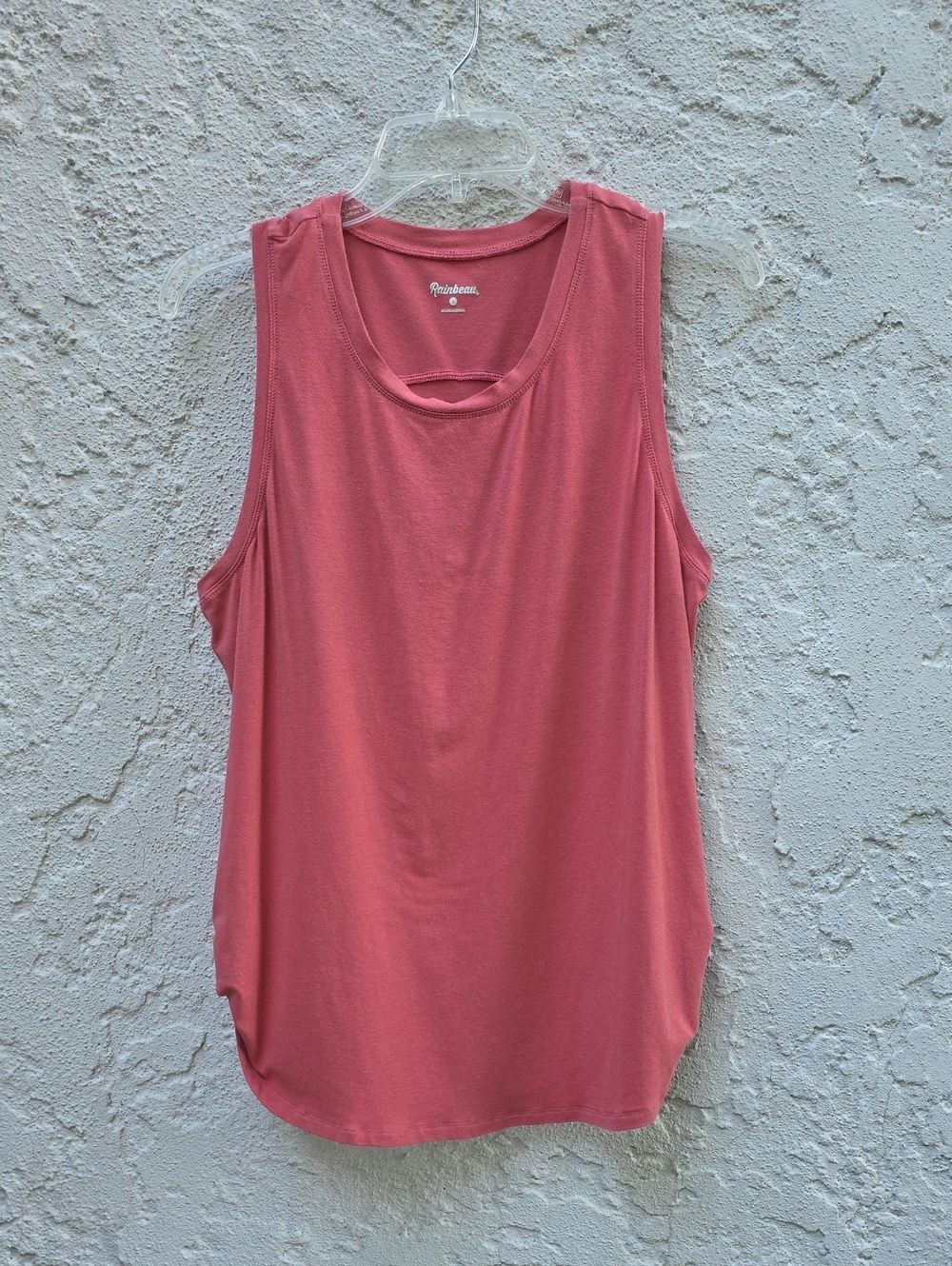 Rainbeau Coral Pink Sleeveless Casual Athletic Top Side Detail Vents Size Large